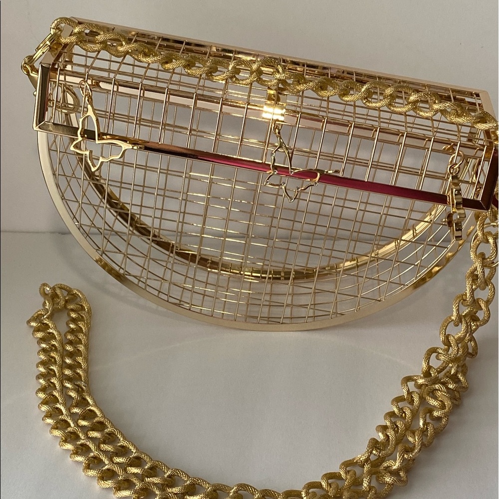 Gold Butterfly Charm Purse